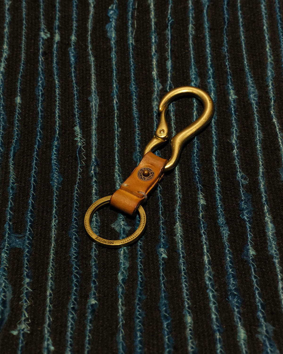 카락터(KARACTOR) Tag leather key ring / Vegetable natural