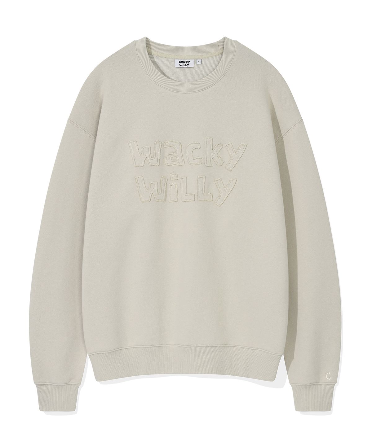 와키윌리(WACKY WILLY) 레터링 포인트 맨투맨 그레이