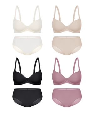 [최지수 PICK] [4PACK] 일체형 볼륨몰드 노와이어 브라팬티 세트