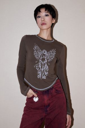 Angel Blessing T-shirt_Brown