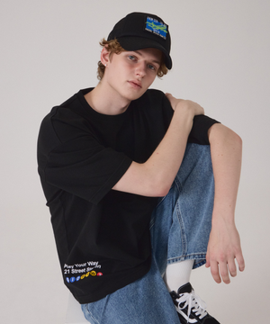 트래블 오버핏 반팔 티셔츠_Answer(해답)