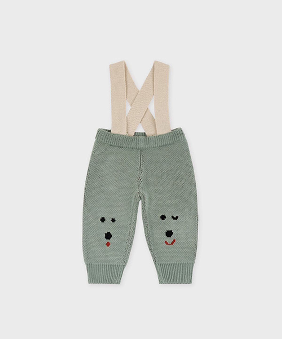 삭스어필(SOCKS APPEAL) MOGU baby suspender knit pants mint