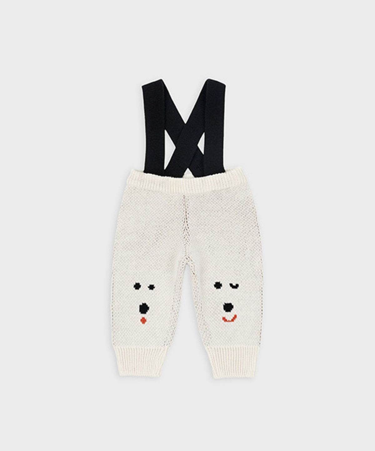 삭스어필(SOCKS APPEAL) MOGU baby suspender knit pants cream