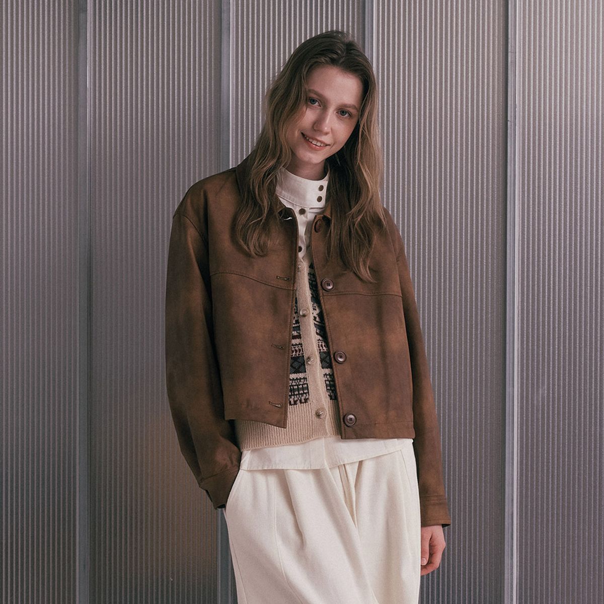 에이앤레이(AEIREI) AR_Basic button leather jacket_2color