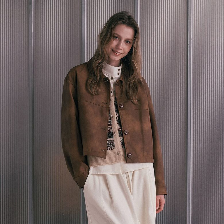 AR_Basic button leather jacket_2color