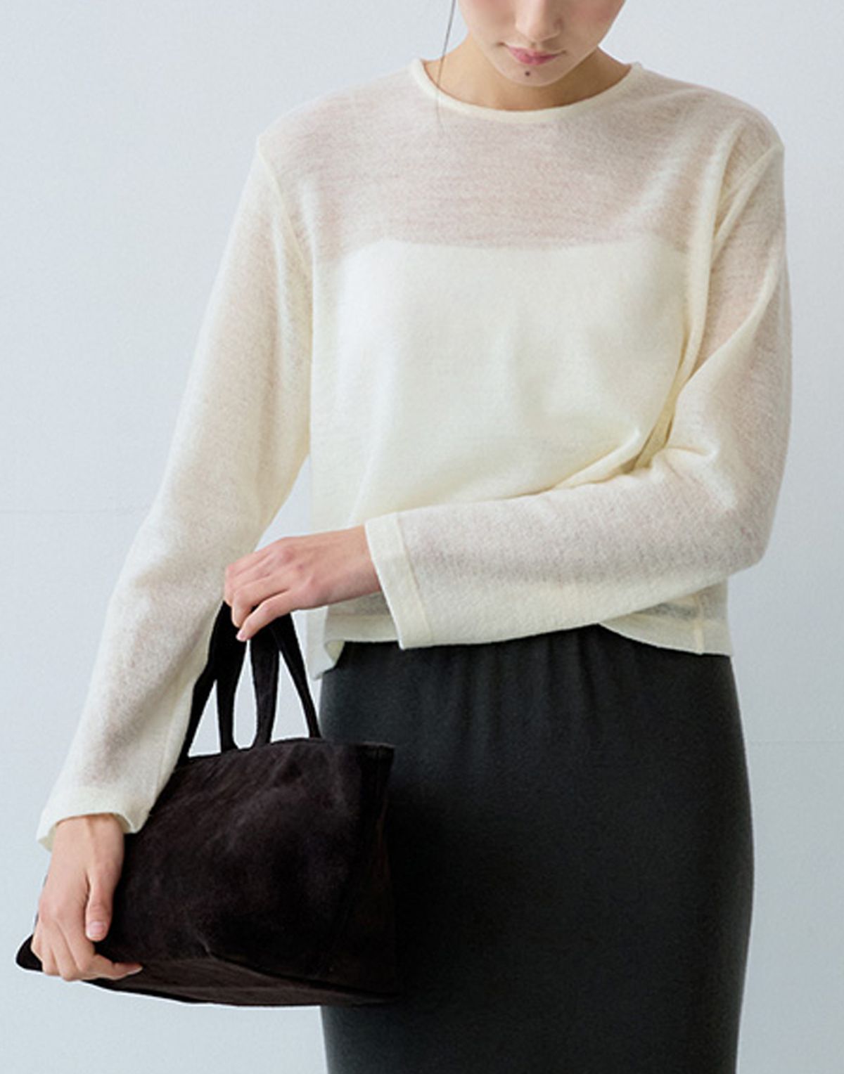 디그(DIGUE) nous wool long sleeve T (CREAM)