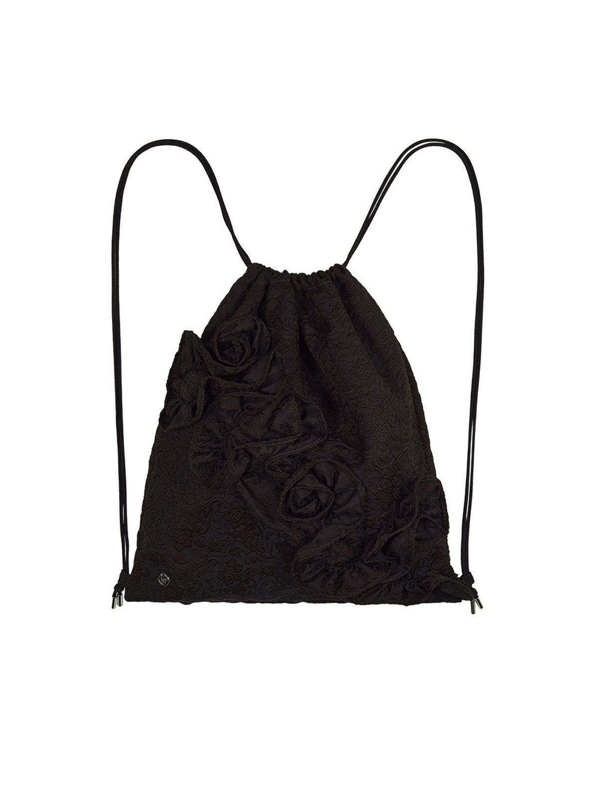 솔티페블(SALTY PEBBLE) DAMASK FLOWER STRING BAG [BROWN]
