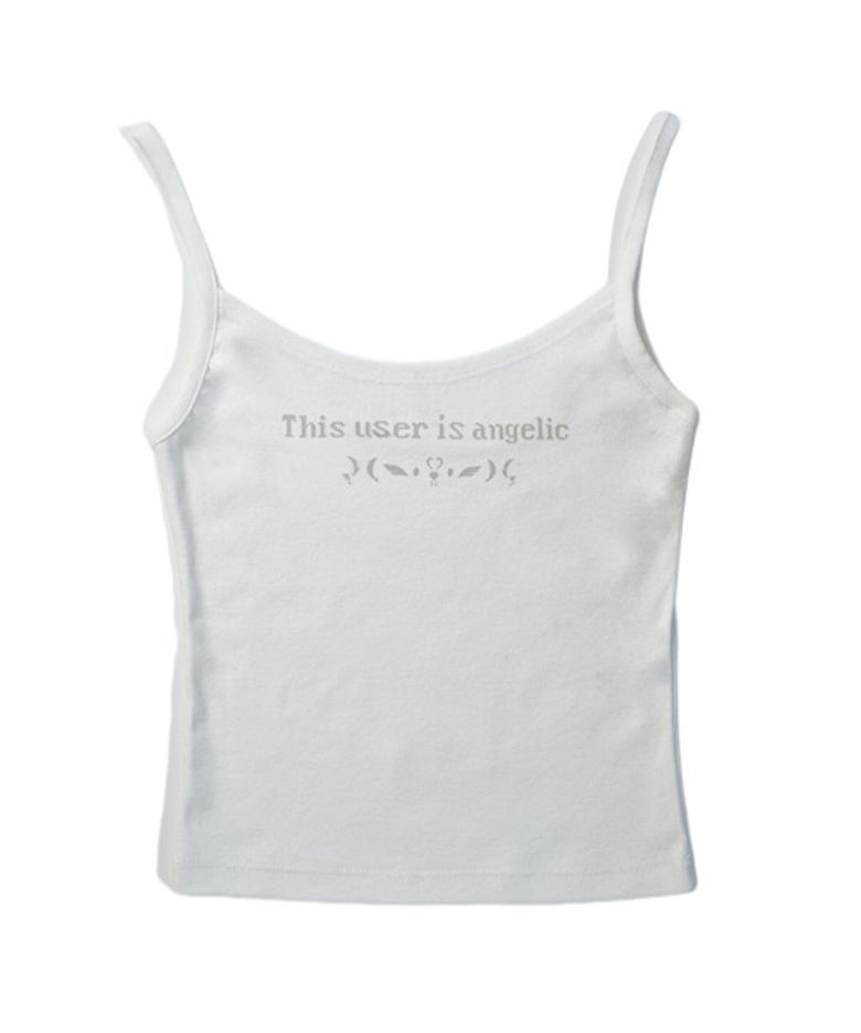 This user is angelic Sleeveless Top White