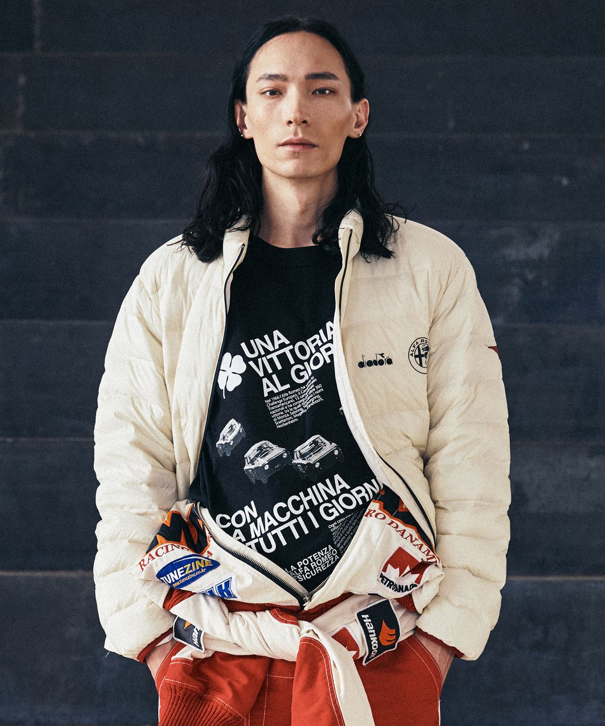 디아도라(diadora) 알파로메오 덕화이버 경량패딩 자켓 IVORY
