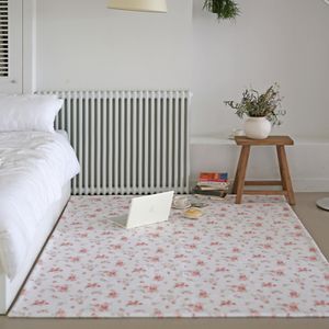 플로랄 브러시 스트라이프 거실 러그