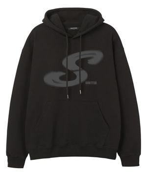 S LOGO 오버핏 후드 (SLS024) 블랙