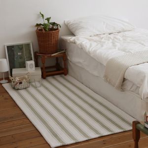 무아 그린 스트라이프 극세사 러너