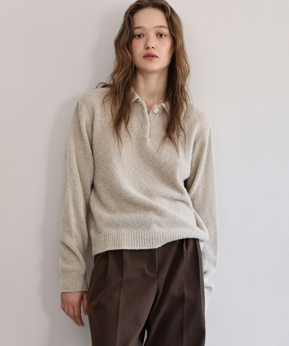 앤니즈(ANDNEEDS) Ray boucle knit (beige)
