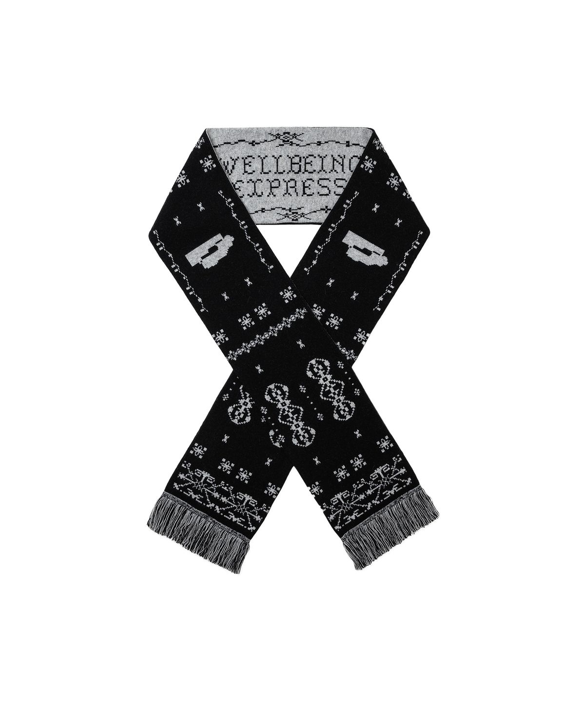 웰빙익스프레스(WELLBEING EXPRESS) Wool Jacquard Muffler Black