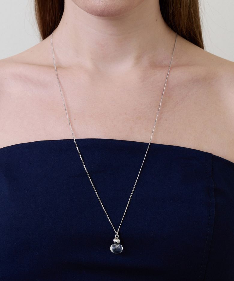 WFN006 Ornament Clear Oval Necklace (2colors)