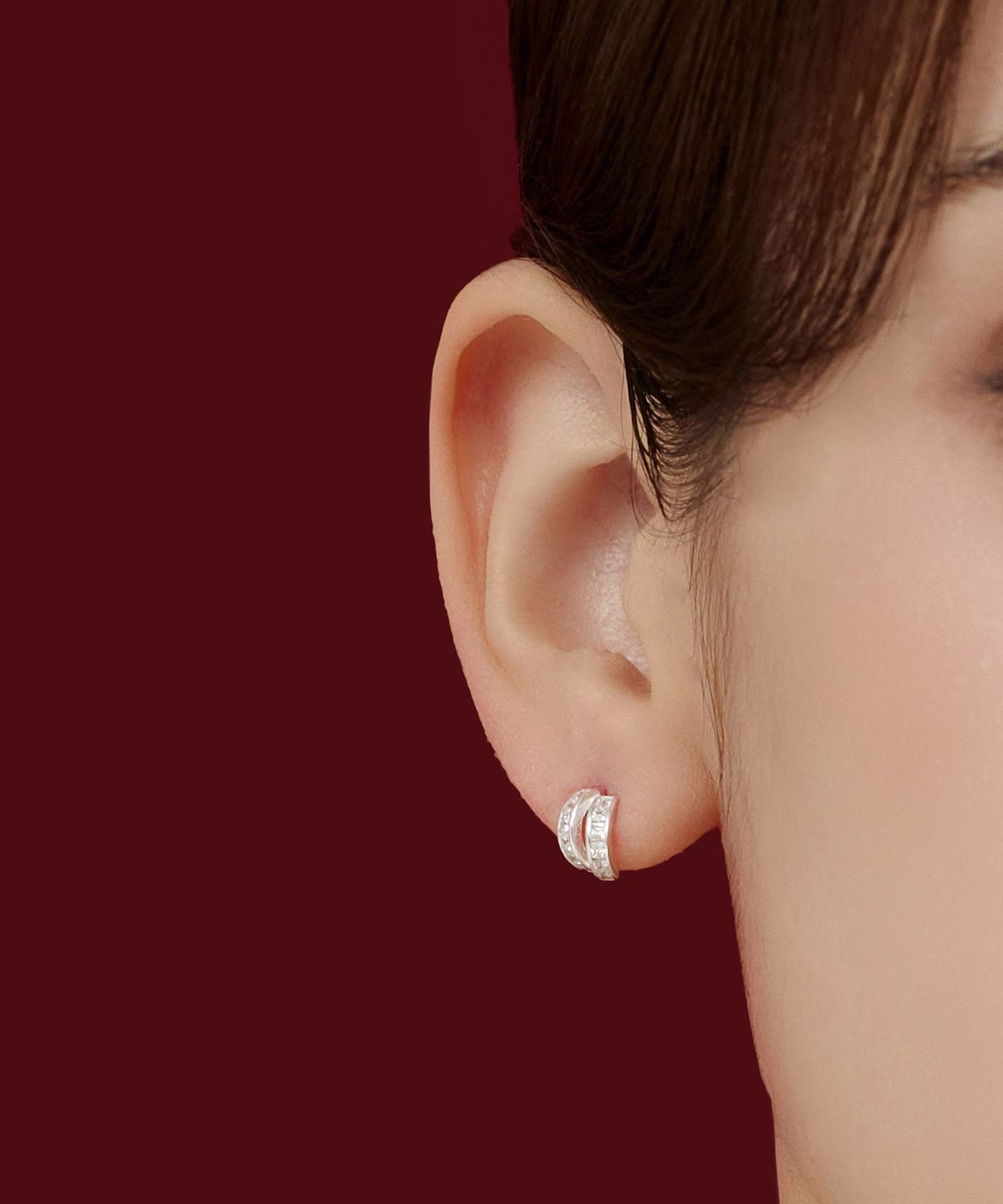 티오유(TOU) [Silver925] WFN002 Square Two Line Earrings