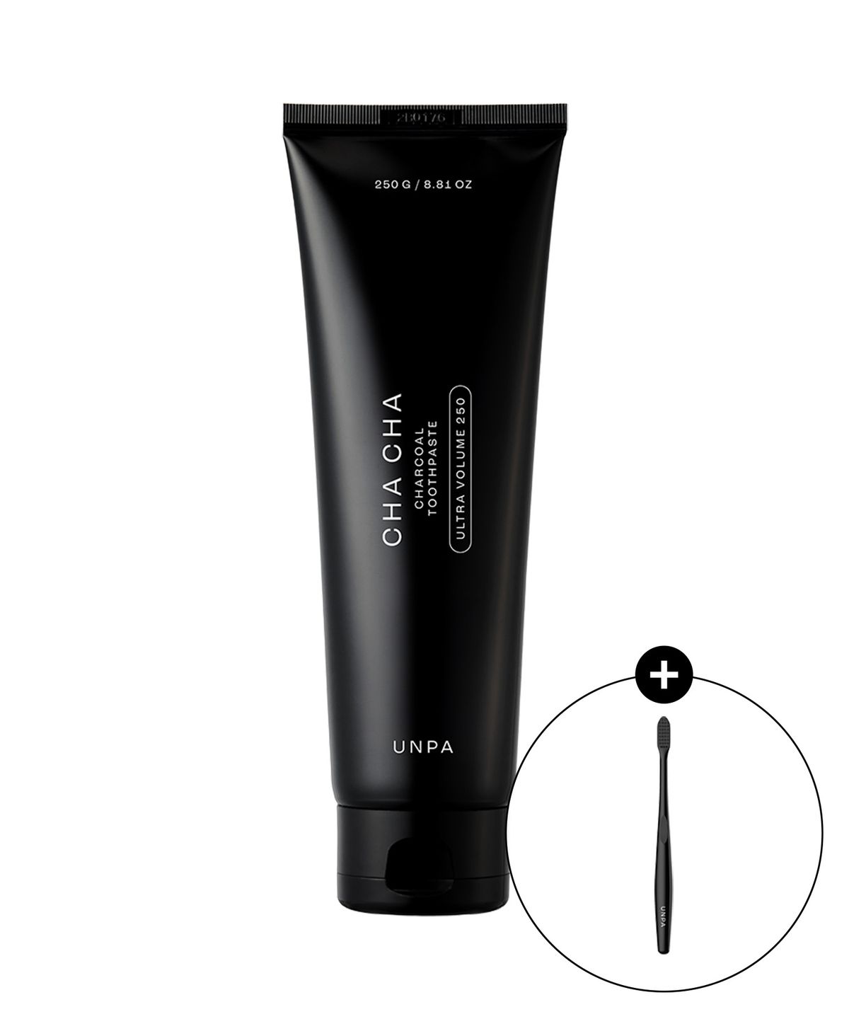 언파(UNPA) 차차 오리지널 차콜 치약 대용량 250g 1개 + 차차칫솔 1개 (색상랜덤)