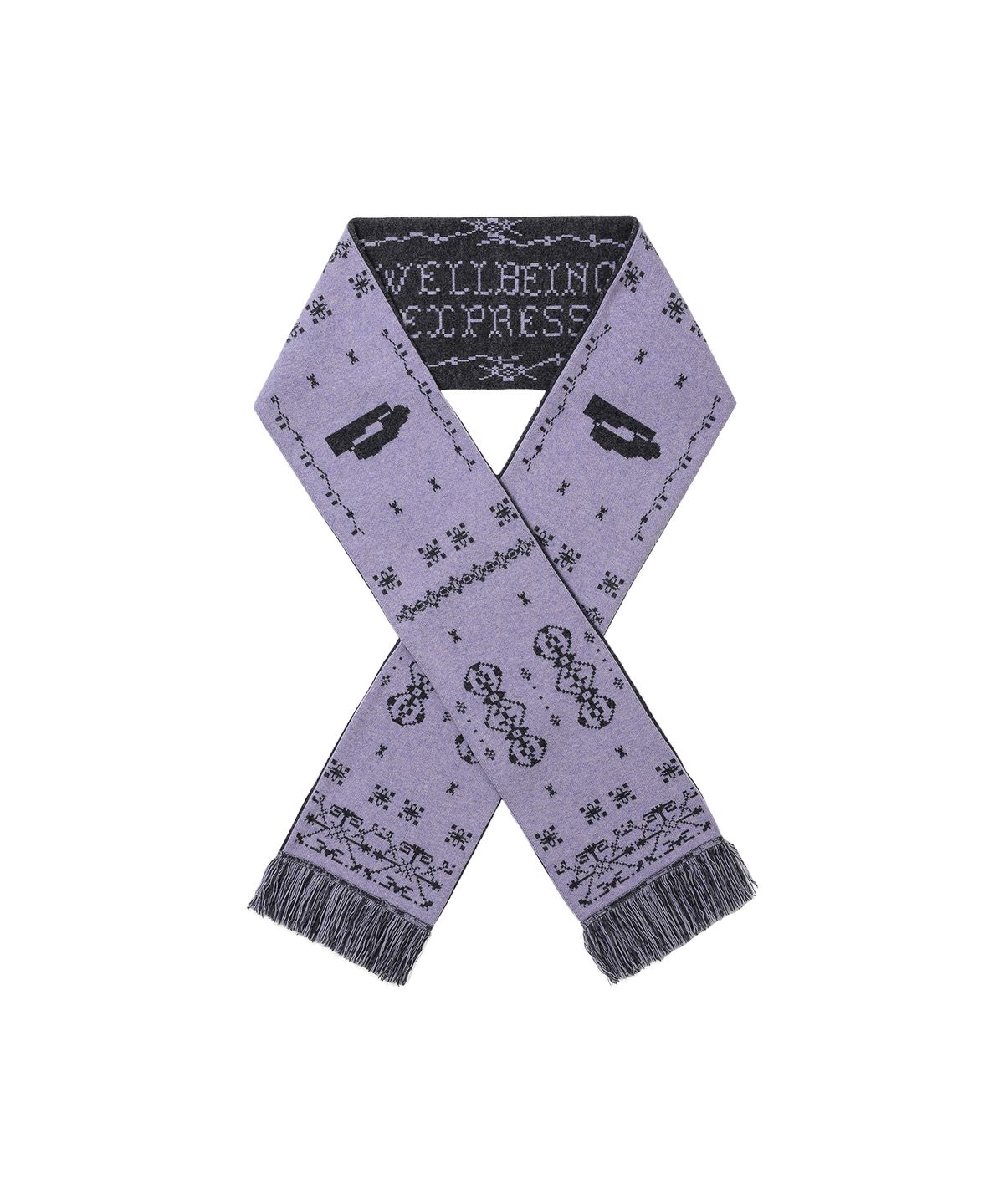 웰빙익스프레스(WELLBEING EXPRESS) Wool Jacquard Muffler Violet