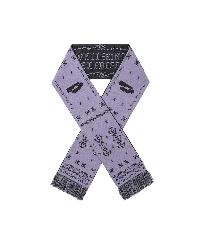 Wool Jacquard Muffler Violet