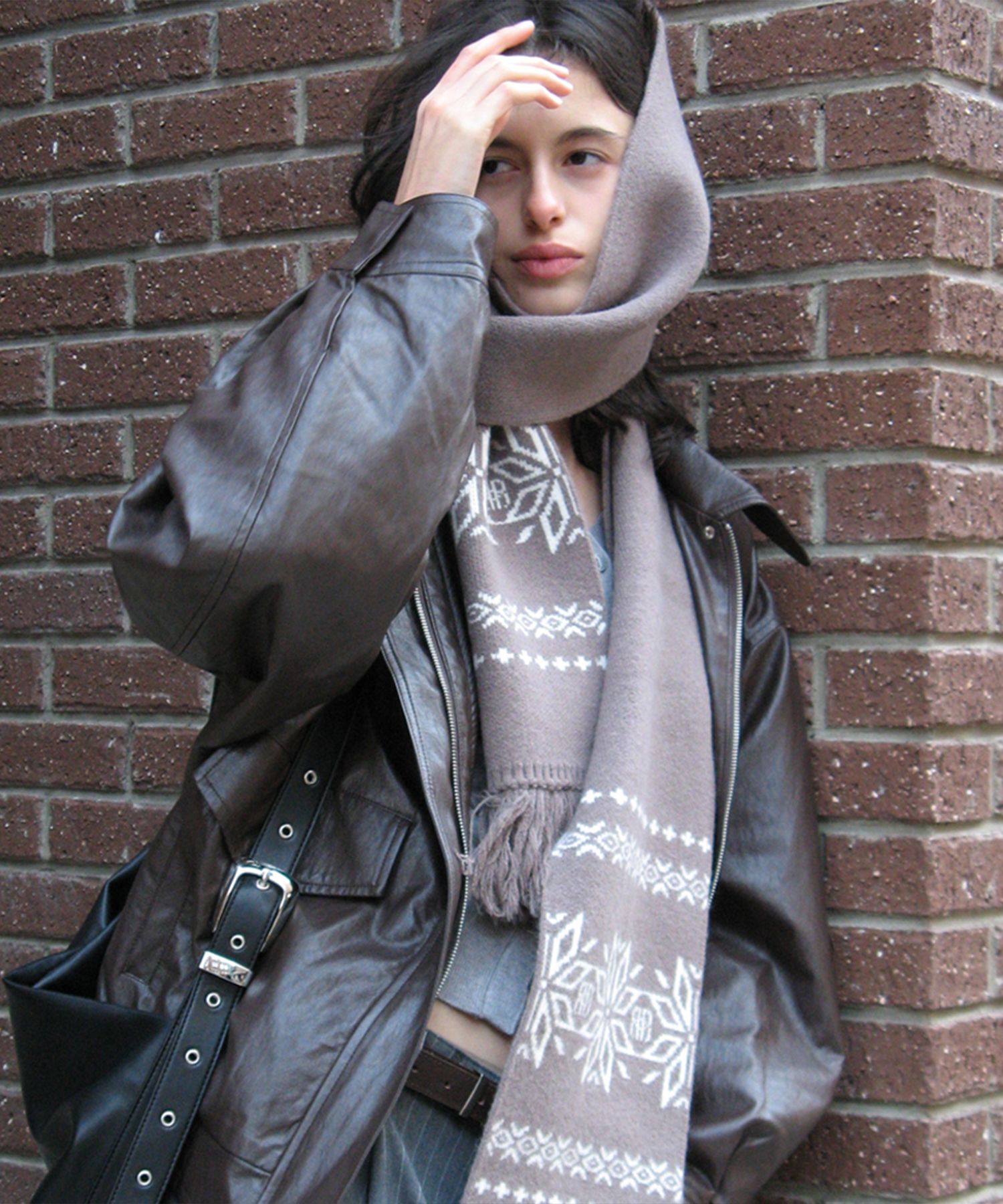 ★ROCKCAKE★NORDIC KNIT MUFFLER MUSINSA | ROCKCAKE Nordic Knit Muffler - Brown