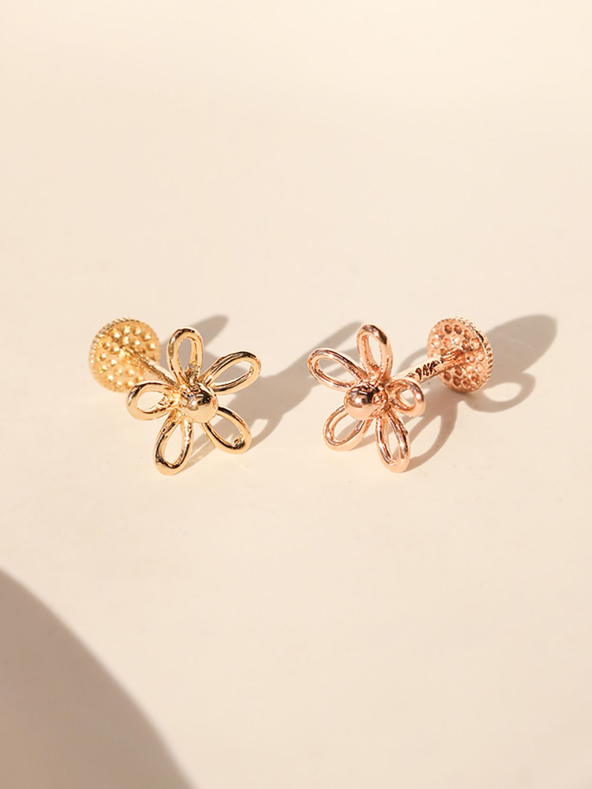 미니멀피어싱(MINIMALPIERCING) 14K 다섯 꽃잎 플라워 라블렛 피어싱
