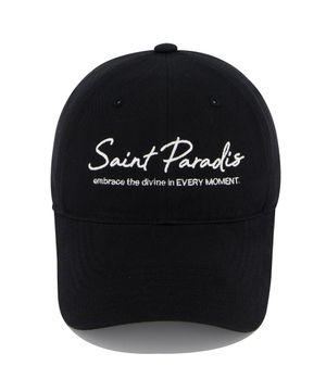 세인트파라다이스 자수 배색 볼캡-블랙