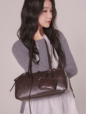 트윈 바게트 백 (딥브라운)