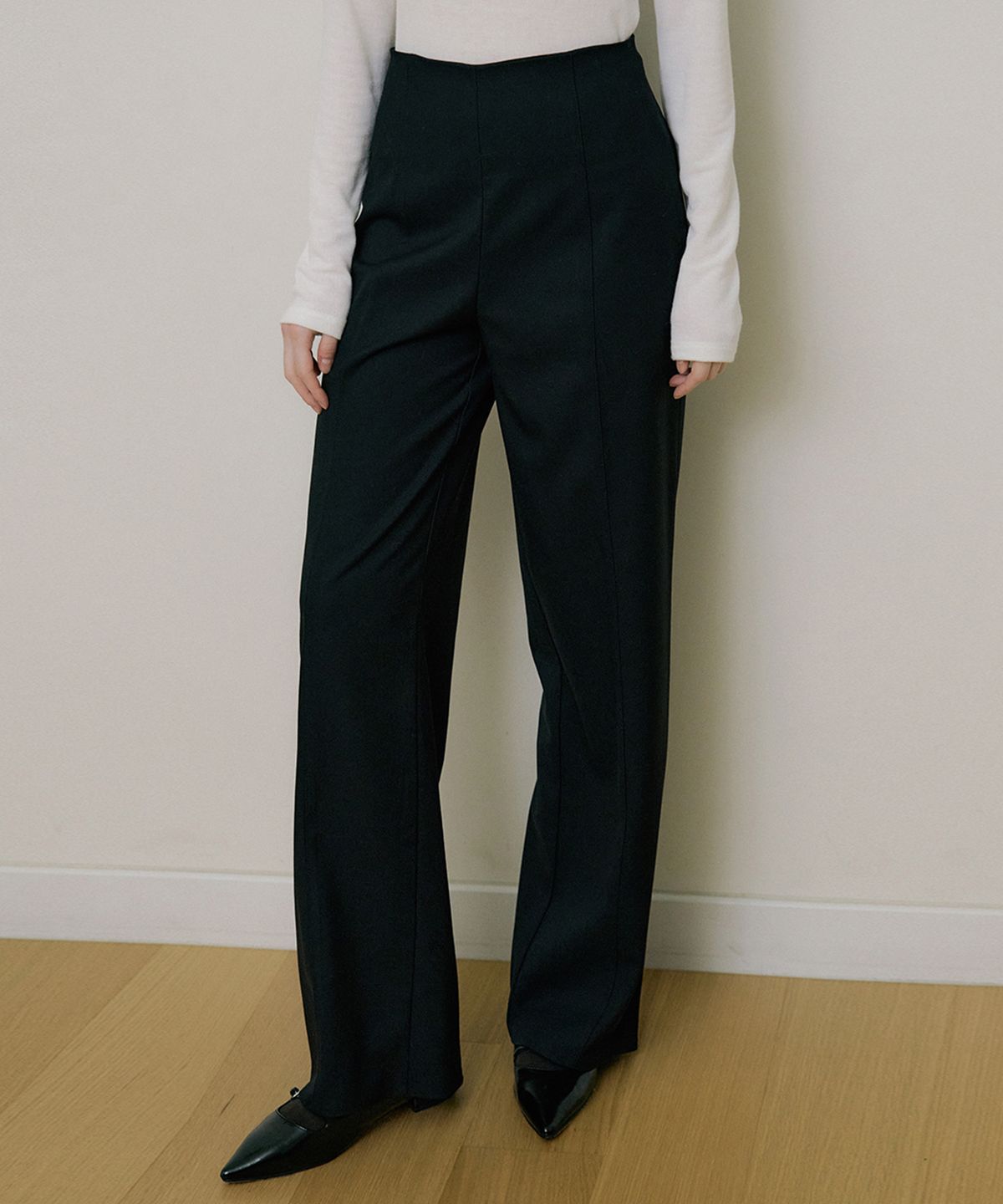리올그(REORG) EOT HIGH WAIST TIDY SLACKS BLACK