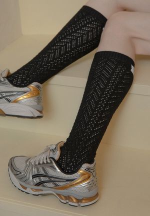 크로쉐 레이스 니삭스 (블랙)