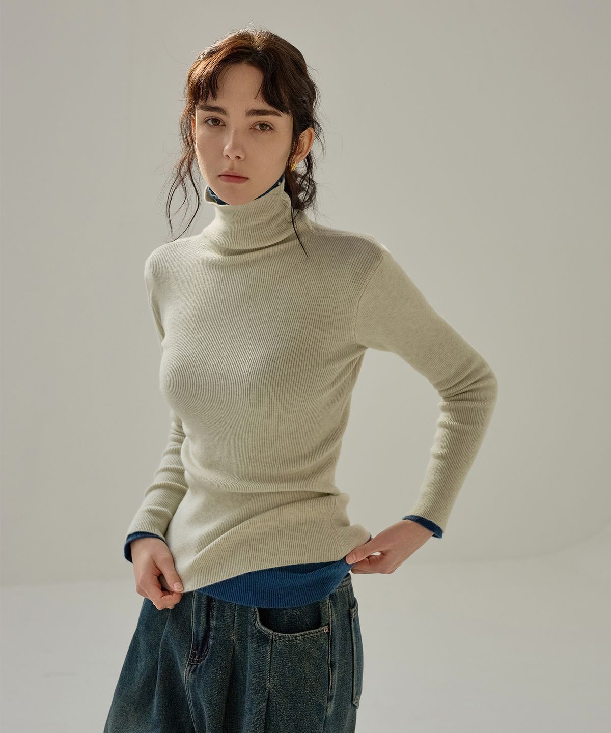 논앤논(NON AND NON) HIGH TURTLENECK KNIT_NFKN4135 (SNOW WHITE)