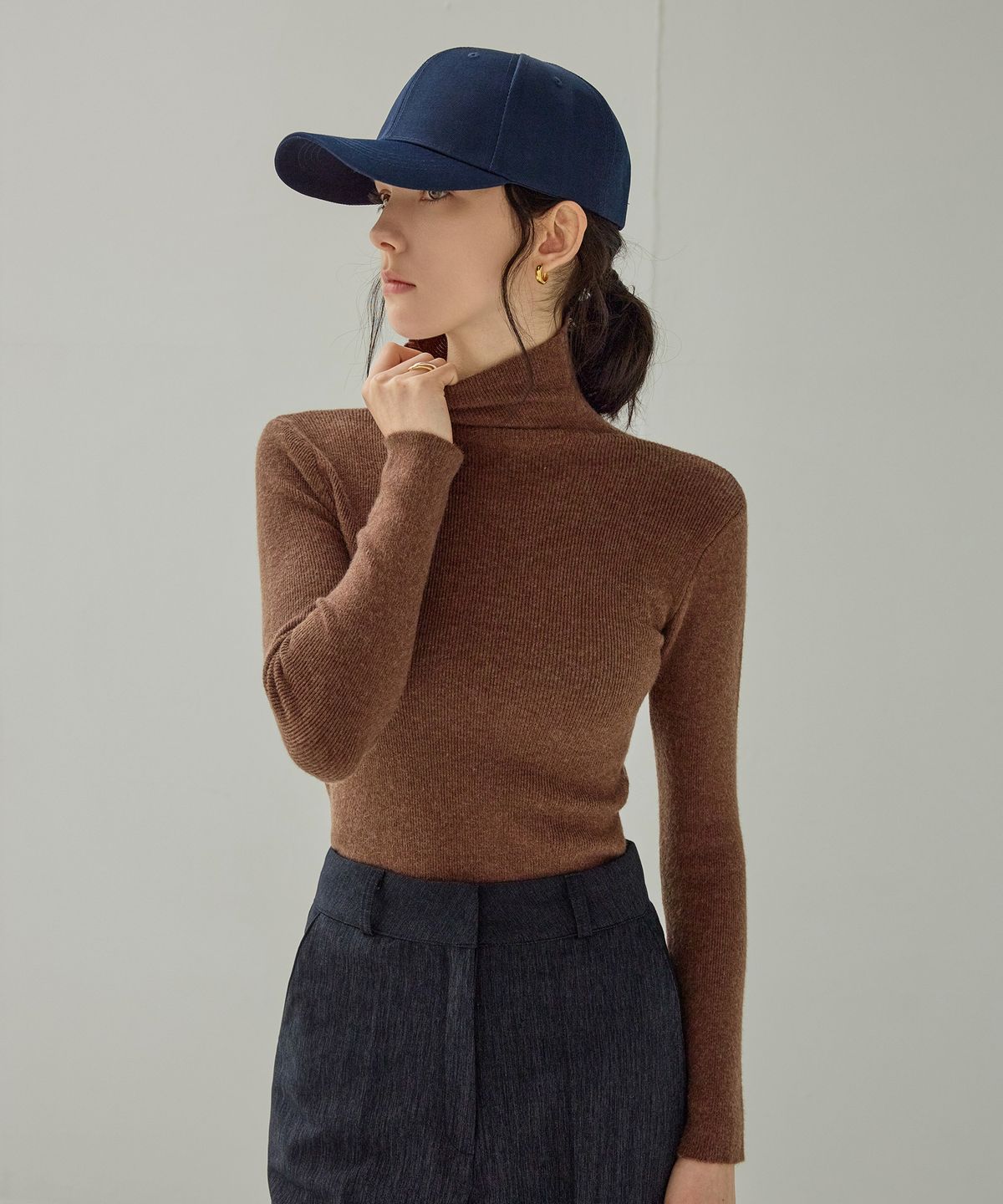 논앤논(NON AND NON) HIGH TURTLENECK KNIT_NFKN4135 (BROWN)