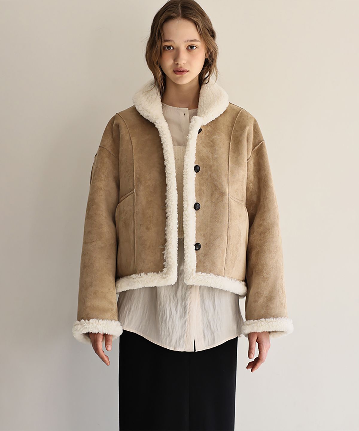 앤니즈(ANDNEEDS) Shawl collar reversible jacket (camel)