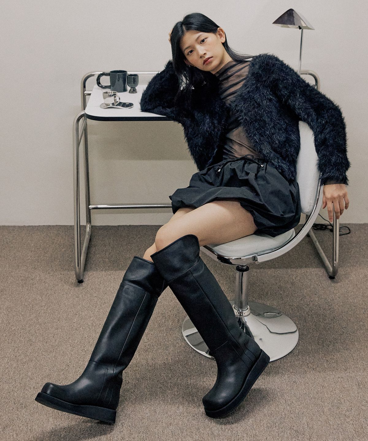 더조히(THE JOHI) Folding Stitch Half-tabi Boots_2 Colors