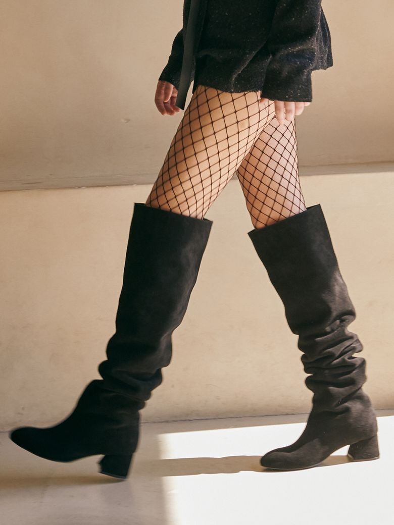 Vintage Knee-High Boots_2.5CM, 5CM