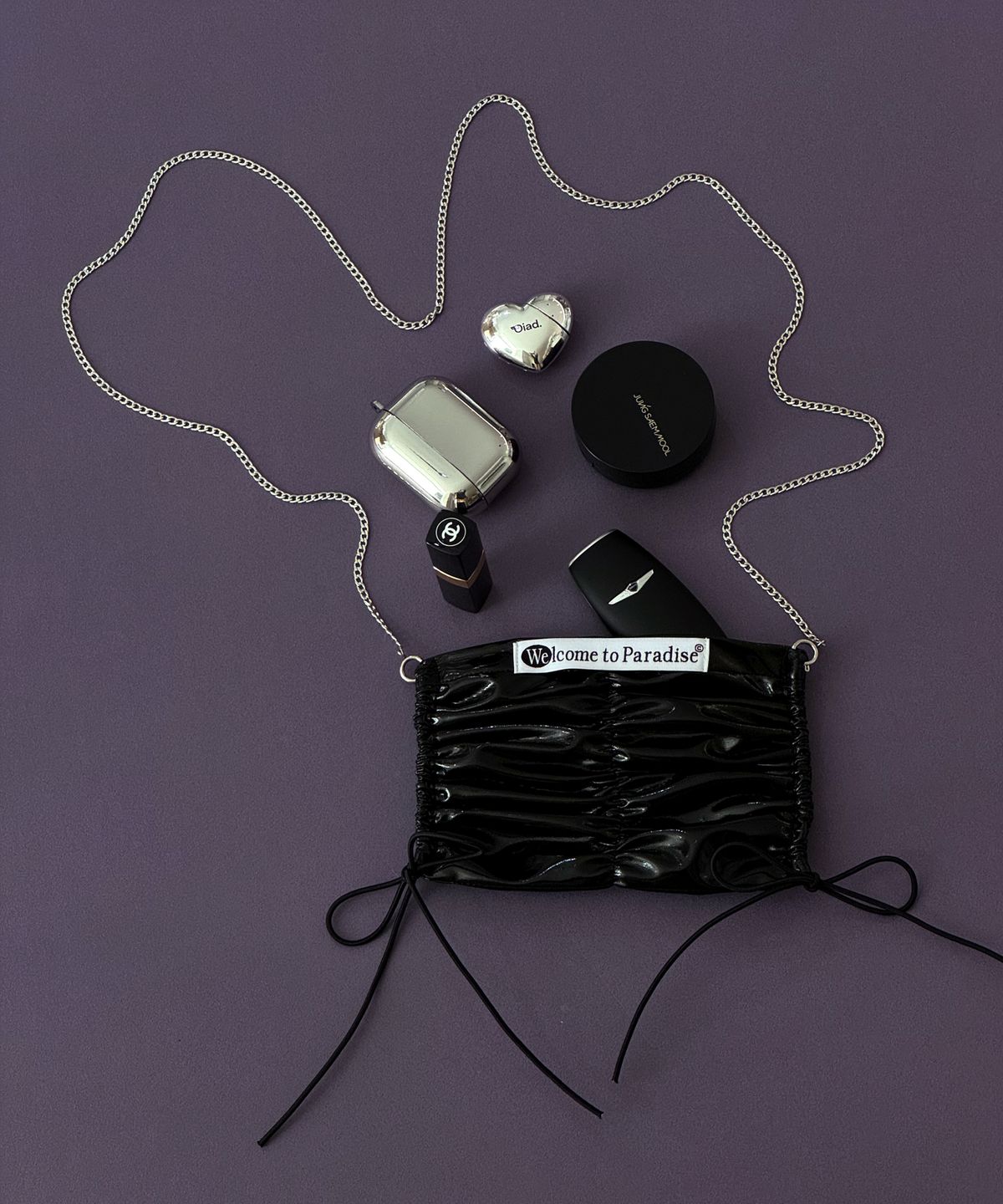 웰컴투씨씨씨(WELCOME TO CCC) mimi bag (BlACK) + silver chain 미니백