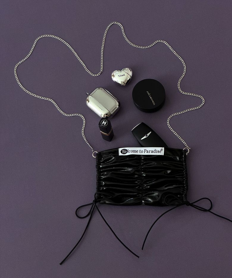 mimi bag (BlACK) + silver chain 미니백