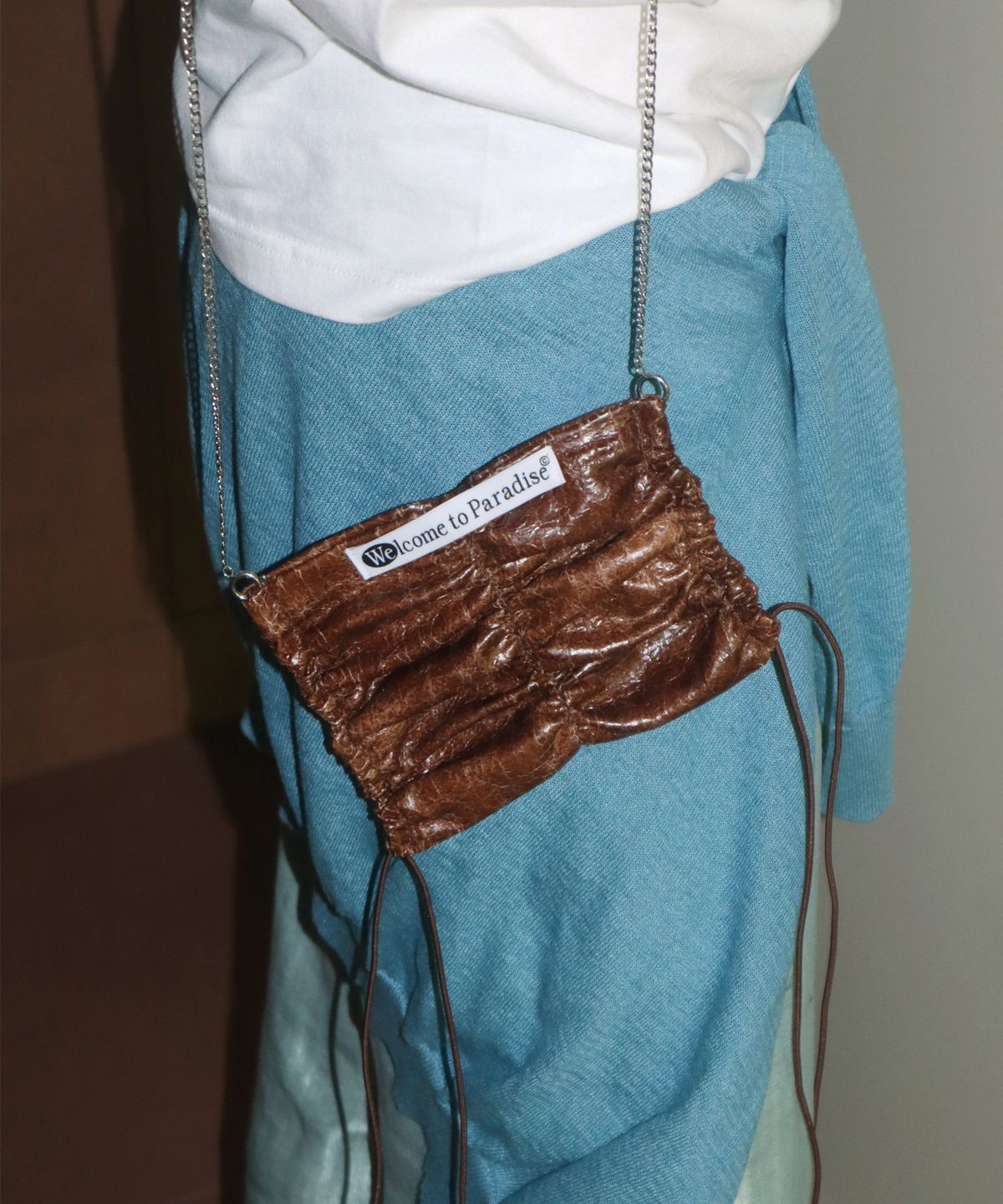 웰컴투씨씨씨(WELCOME TO CCC) mimi bag (Crack) + silver chain 미니백