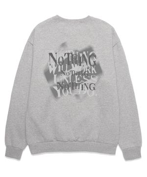 NOTHING BLUR  맨투맨 (SLS026) 멜란지그레이