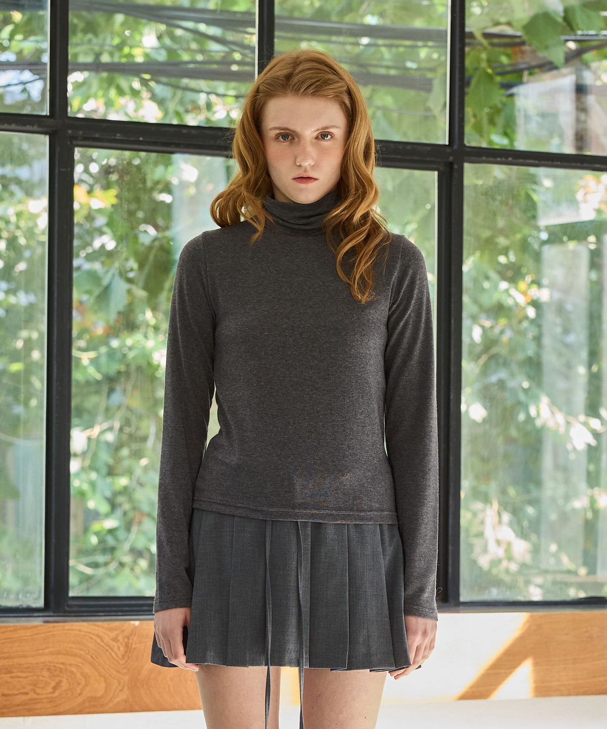 아리킴(ARIKIM) CLASSIC WOOL TURTLENECK TOP / CHARCOAL