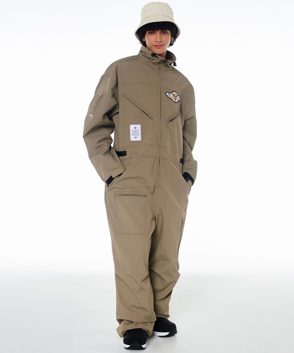 돌아우터웨어(DOLL OUTERWEAR) 2425 볼칸 보드복 워크 점프슈트 카키 남녀공용