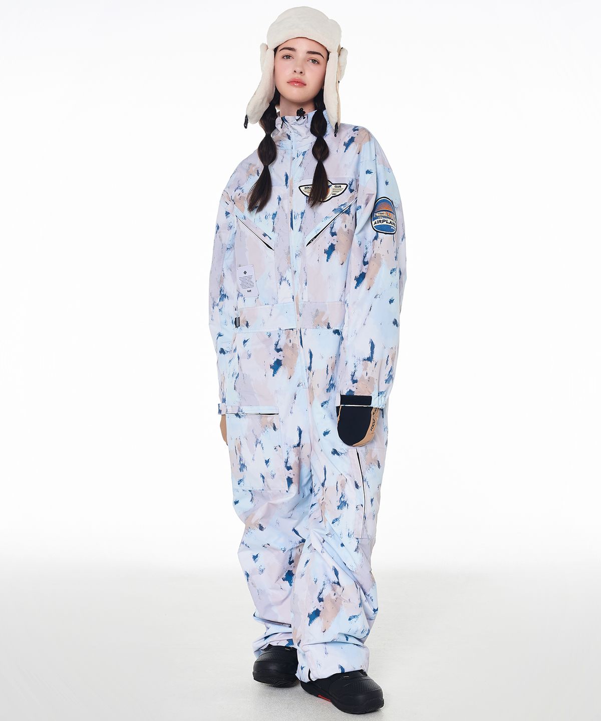 돌아우터웨어(DOLL OUTERWEAR) 2425 볼칸 보드복 워크 점프슈트  카모 프린트 남녀공용