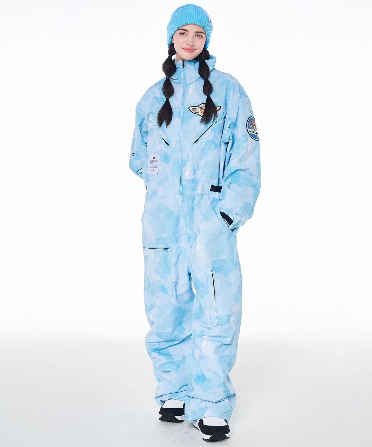 돌아우터웨어(DOLL OUTERWEAR) 2425 볼칸 보드복 워크 점프슈트 아쿠아 프린트 남녀공용
