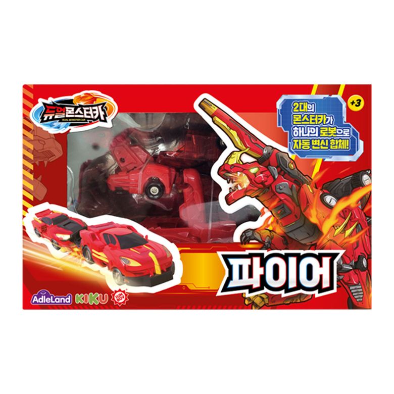 듀얼몬스터카 파이어 자동자 합체 로봇 장난감