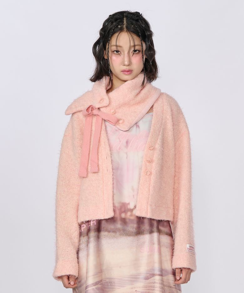 CREAMY CARDIGAN WARMER SET _ PINK