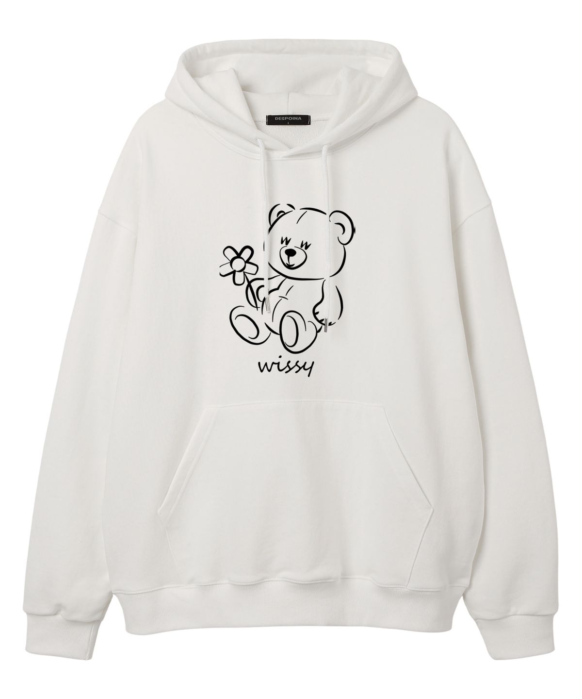 위씨(WISSY) FLOWER BEAR 오버핏 후드 (WLS017) 화이트