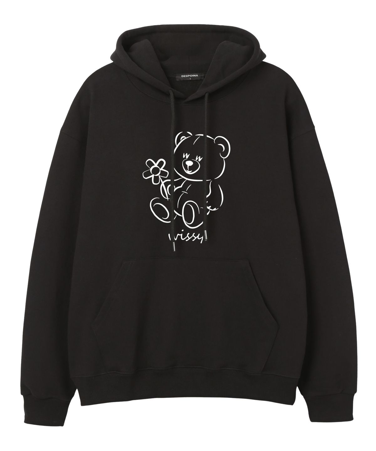 위씨(WISSY) FLOWER BEAR 오버핏 후드 (WLS017) 블랙