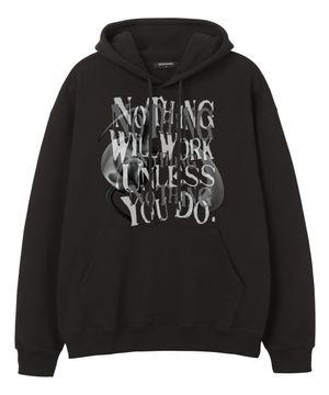 NOTHING WILL WORKS 오버핏 후드 (SLS020) 블랙