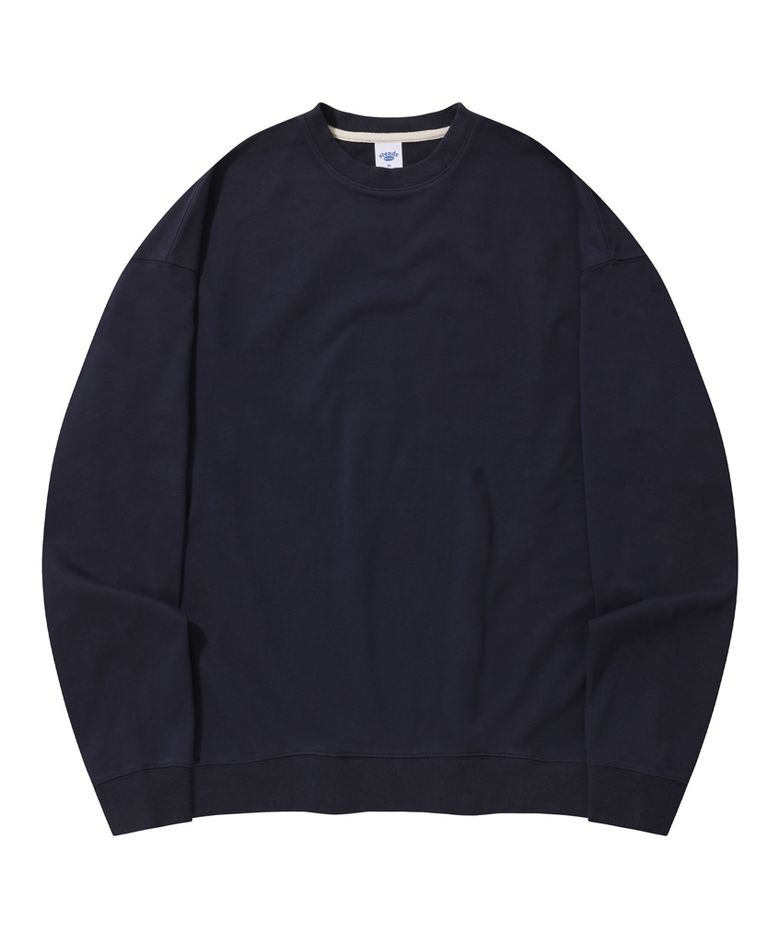 [M~4XL] 올데이 세미 오버 맨투맨_네이비