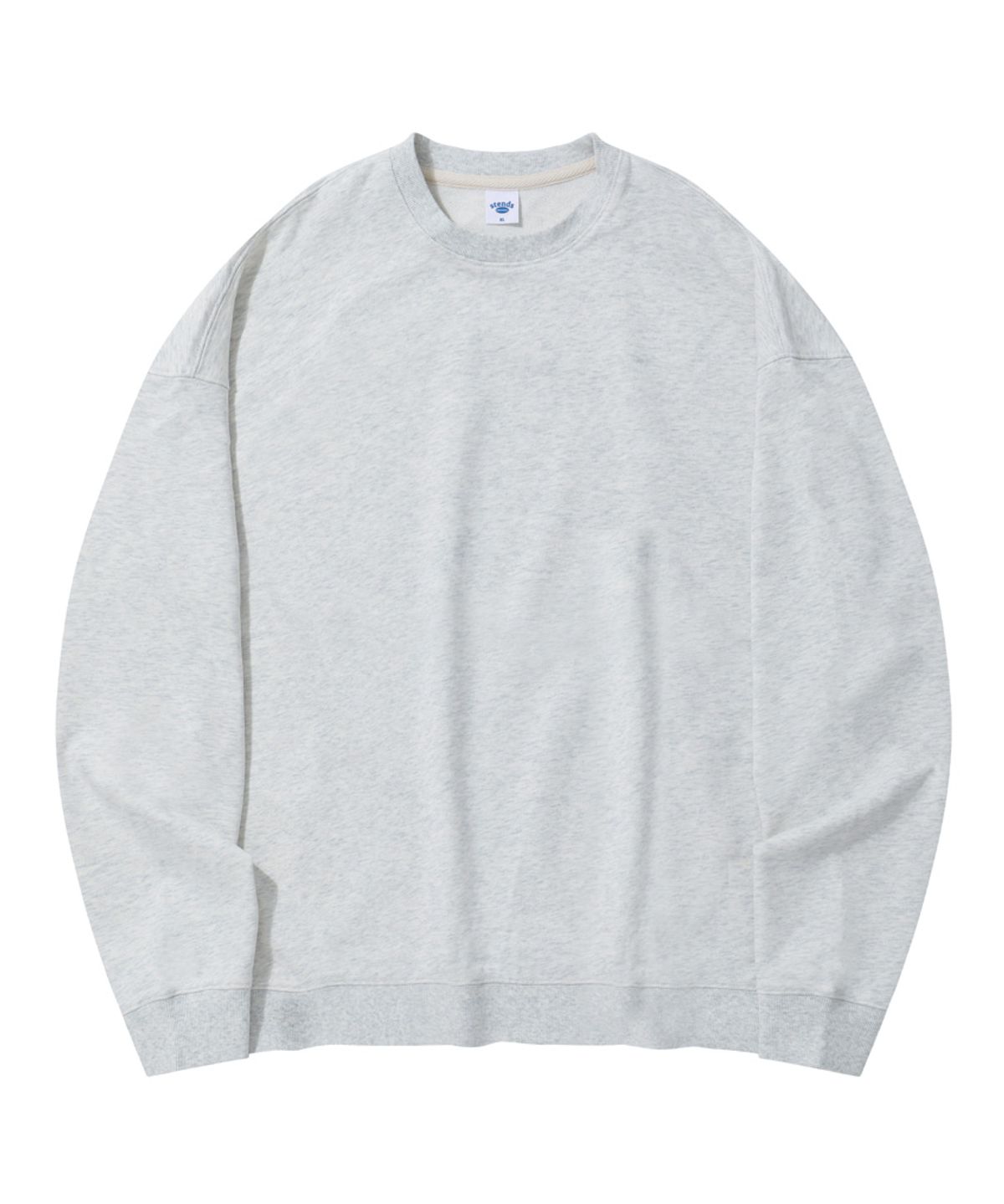 스탠즈(STENDS) [M~4XL] 올데이 세미 오버 맨투맨_멜란지 그레이