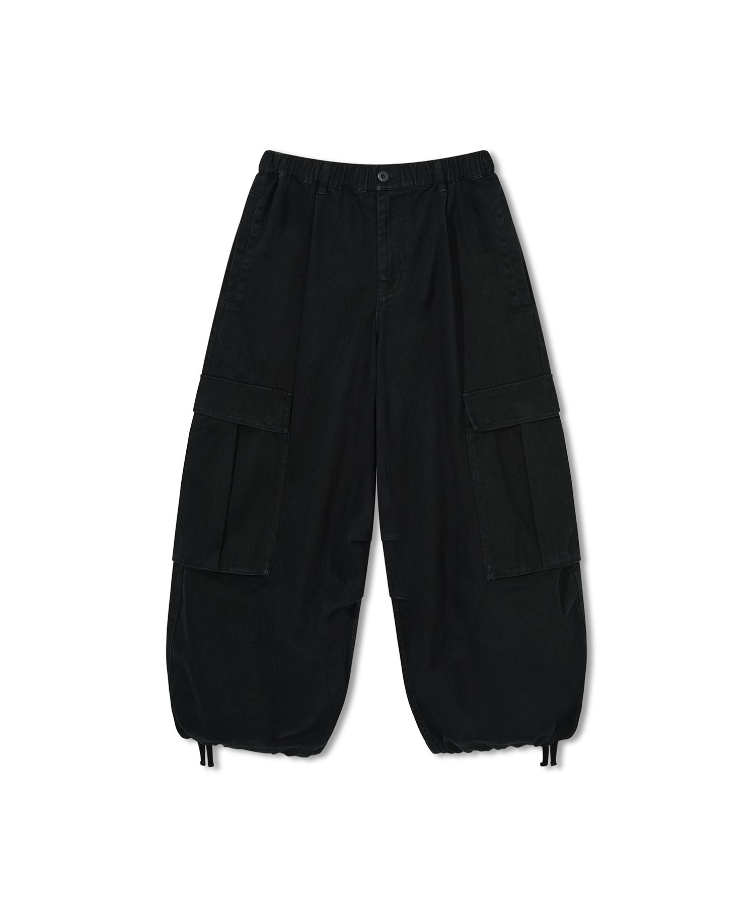 MUSINSA | ANGLAN Twill Cargo Balloon Pants - Black